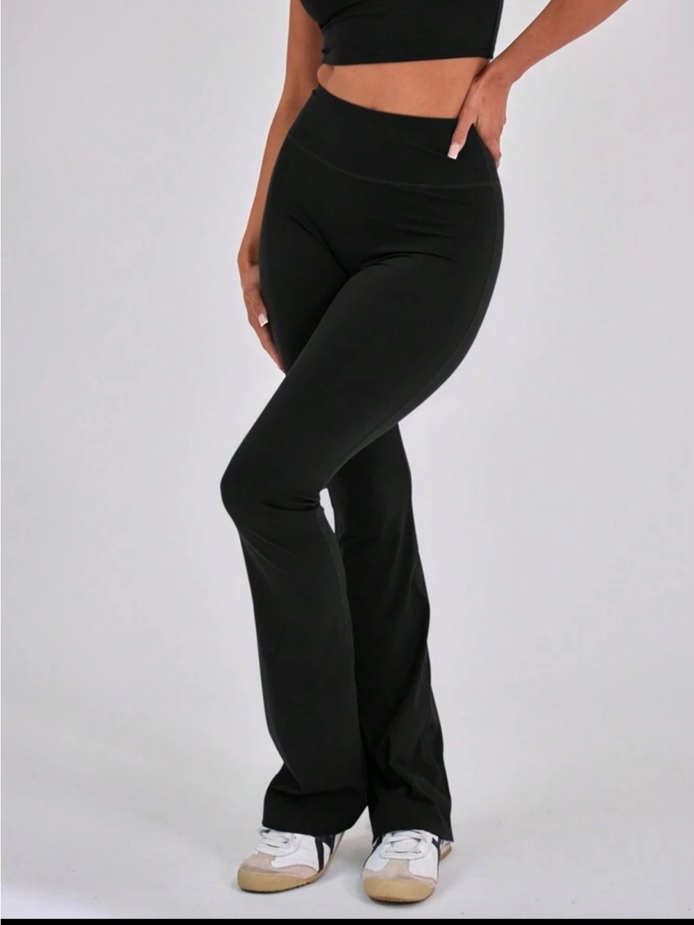 Shein musera black high-waisted flare leggings
